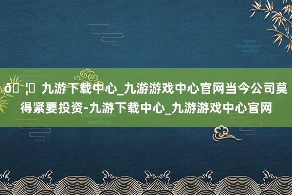 🦄九游下载中心_九游游戏中心官网当今公司莫得紧要投资-九游下载中心_九游游戏中心官网